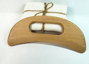 Скребок гуаша для лимфодренажного массажа лица и тела