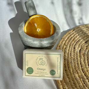 Natural oil soap with orange essential oil for face and body