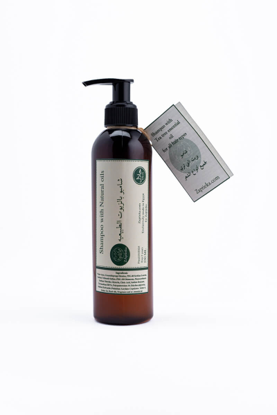 Šampūns ar dabīgām eļļām un tējas koka ēterisko eļļu galvas ādas svaigumam un līdzsvaram "Shampoo with Natural Oils & Tea Tree Essential Oil"