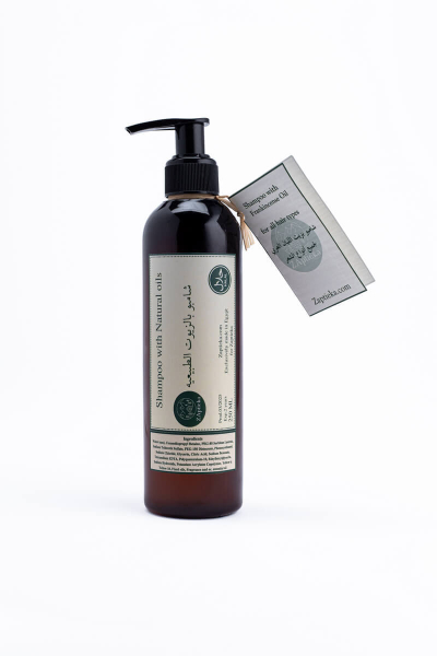 Шампунь с натуральными маслами и эфирным маслом ладана для объема и сияния волос всех типов "Shampoo with Natural Oils & Frankincense Essential Oil"